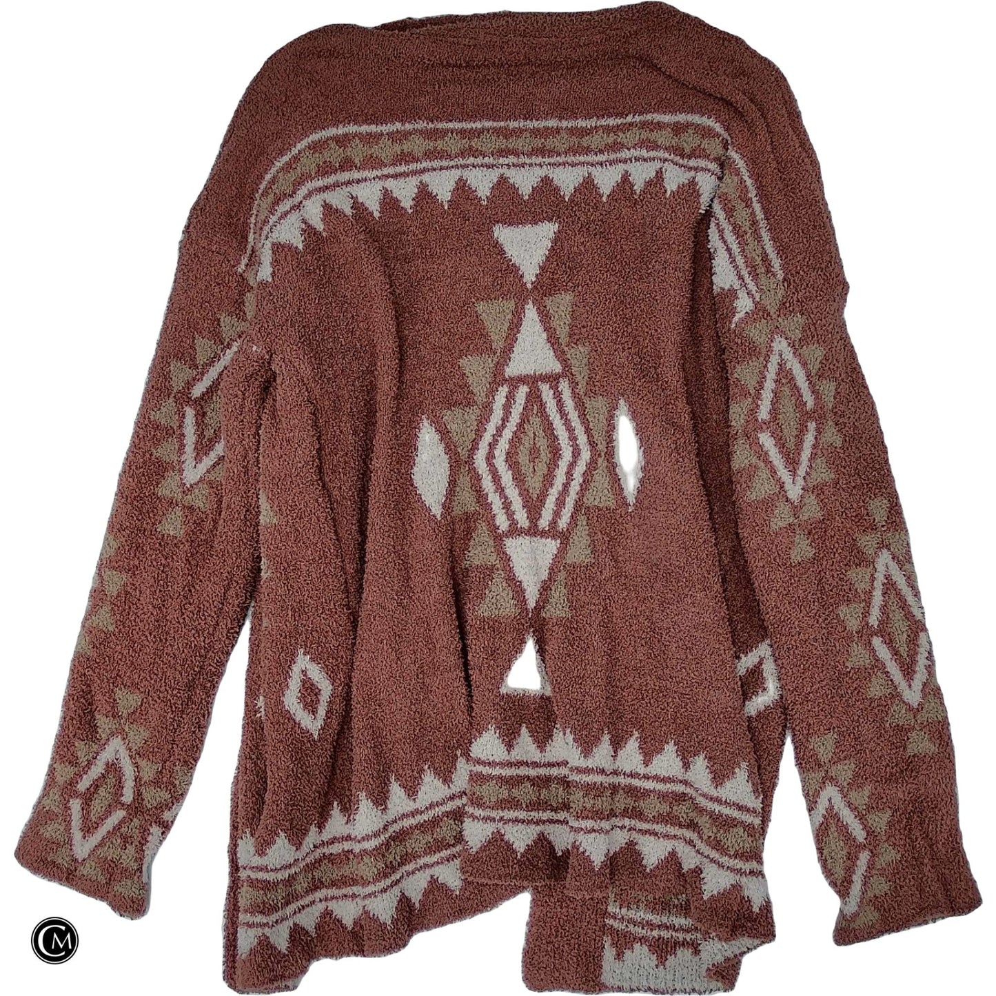 Sweater Cardigan By New In In Red & Tan, Size: L