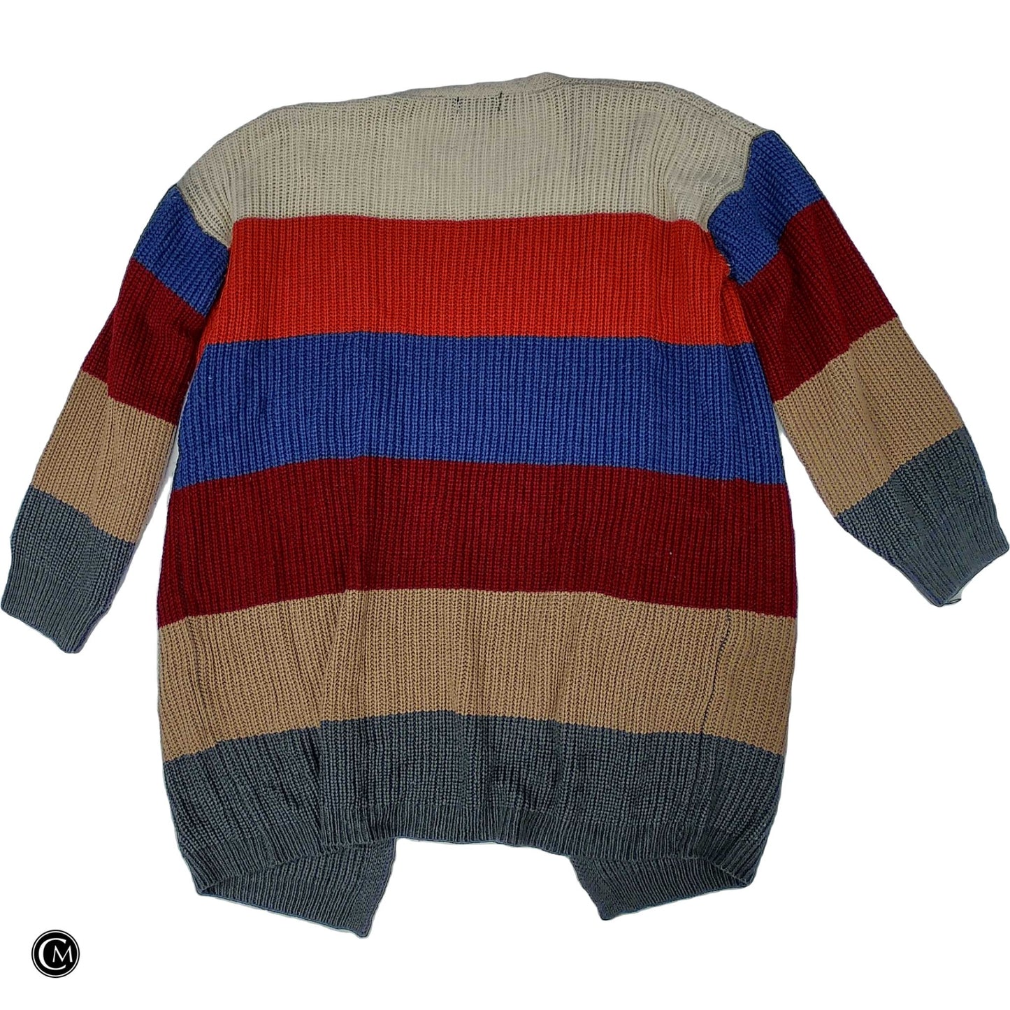Sweater Cardigan By Blue B In Striped Pattern, Size: S