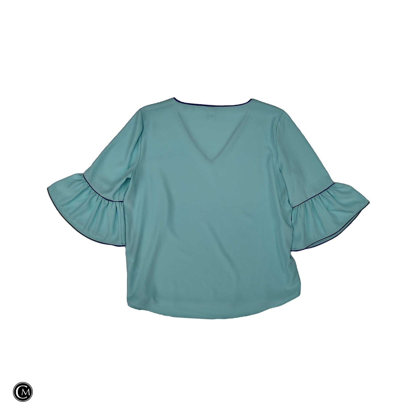 Blouse 3/4 Sleeve By Calvin Klein In Black & Blue, Size: L