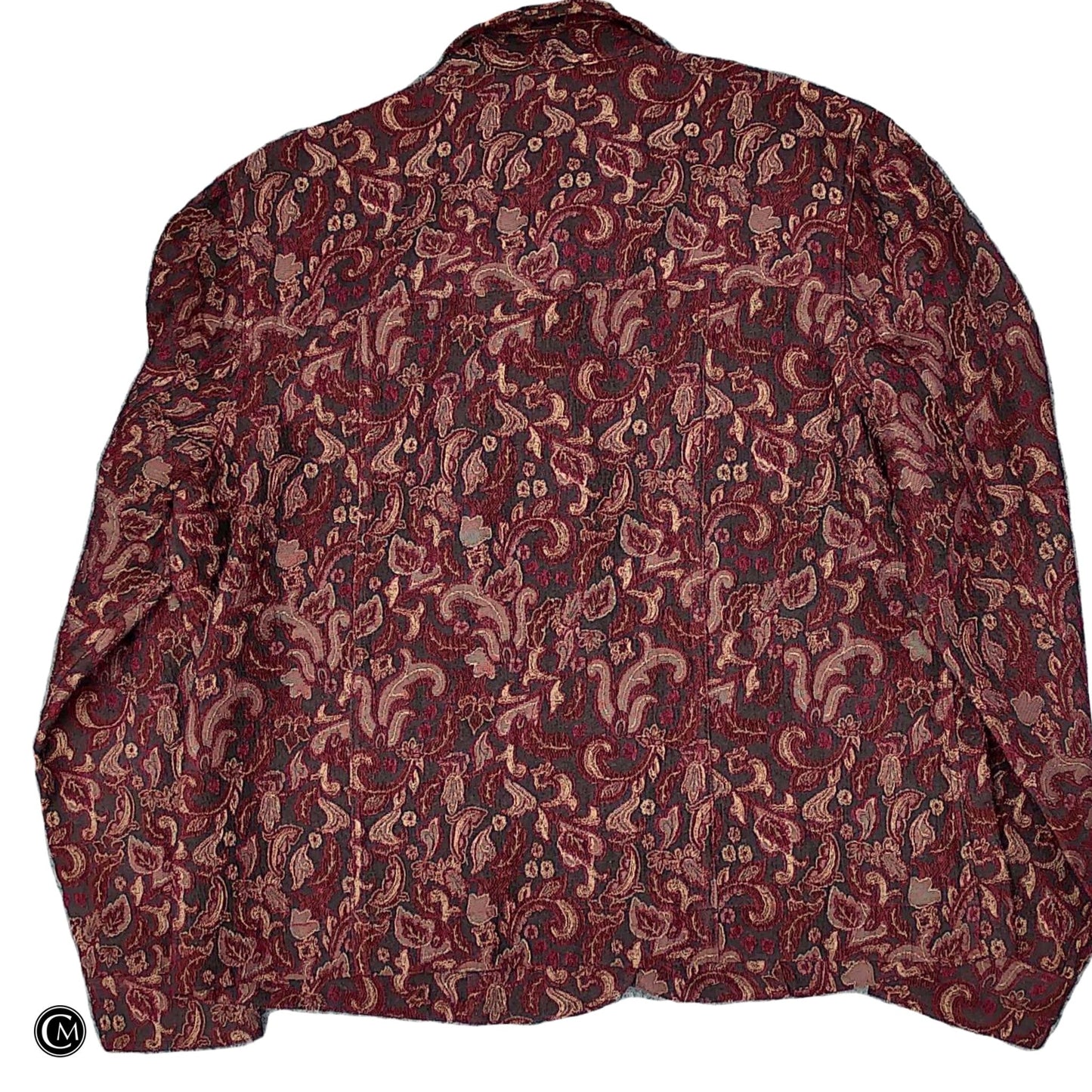 Jacket Shirt By Christopher And Banks In Brown & Purple, Size: L