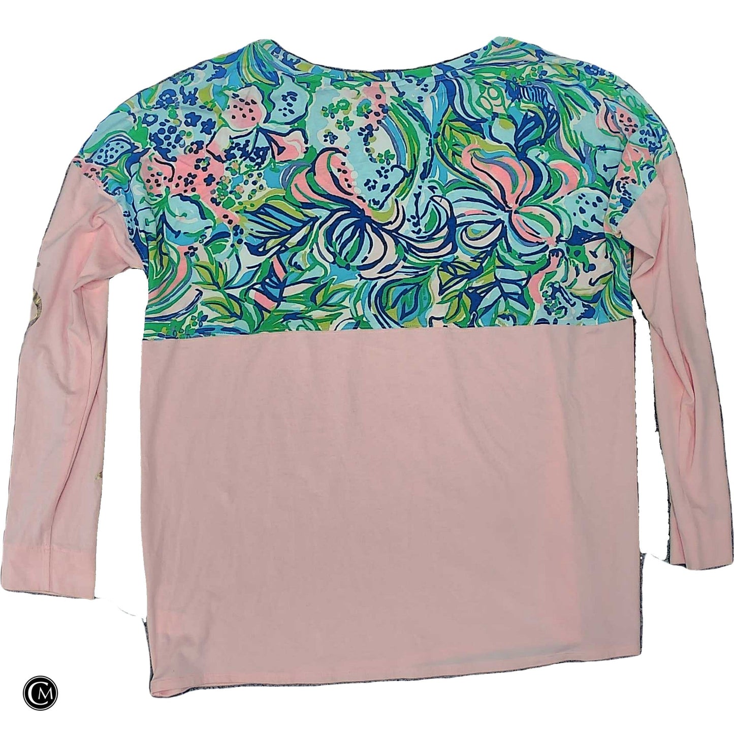 Top Ls Designer By Lilly Pulitzer In Blue & Pink, Size: L