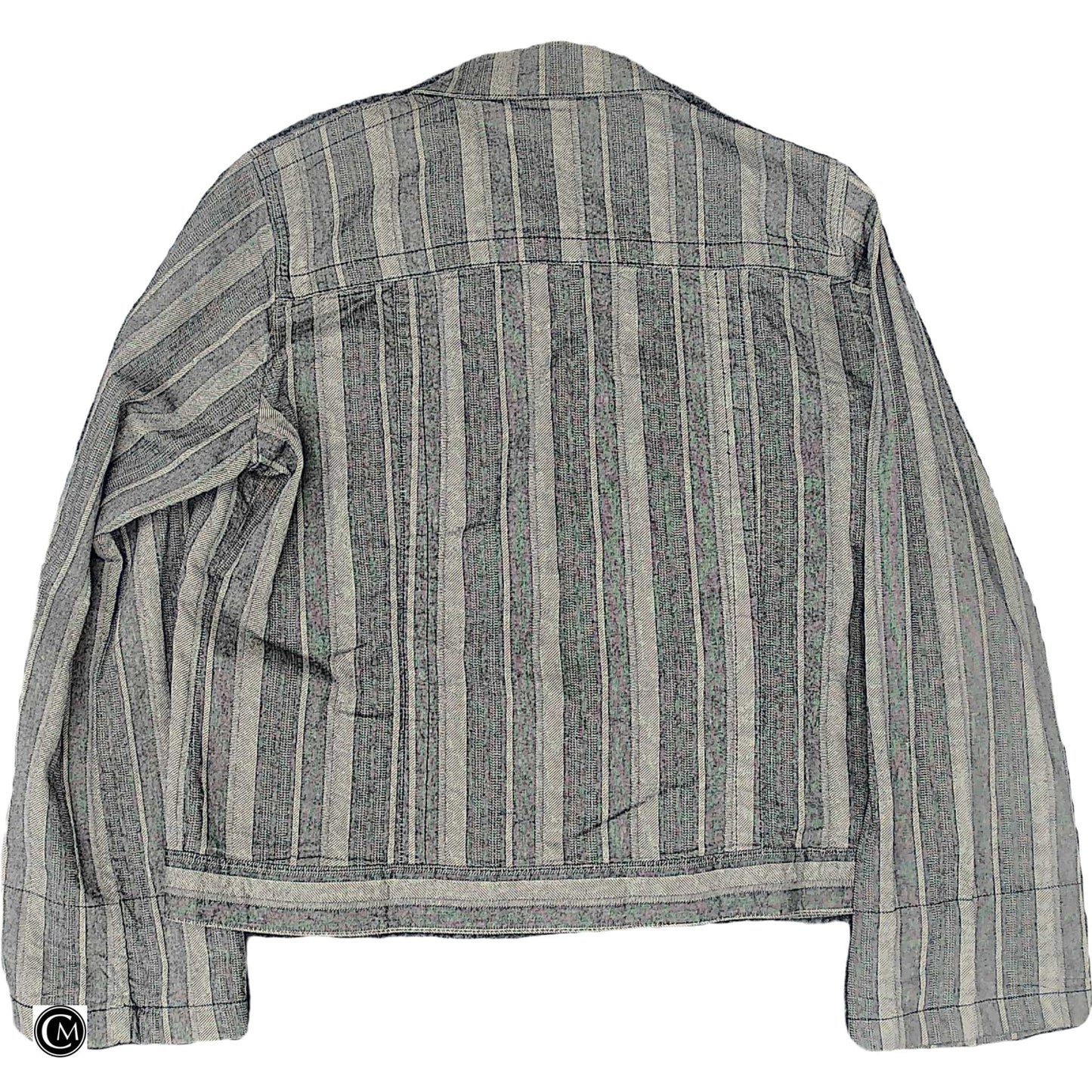 Jacket Denim By Newport News In Grey Denim, Size: L