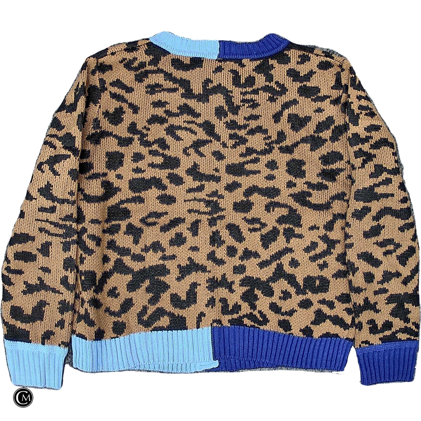 Sweater Cardigan By Clothes Mentor In Blue & Brown, Size: S