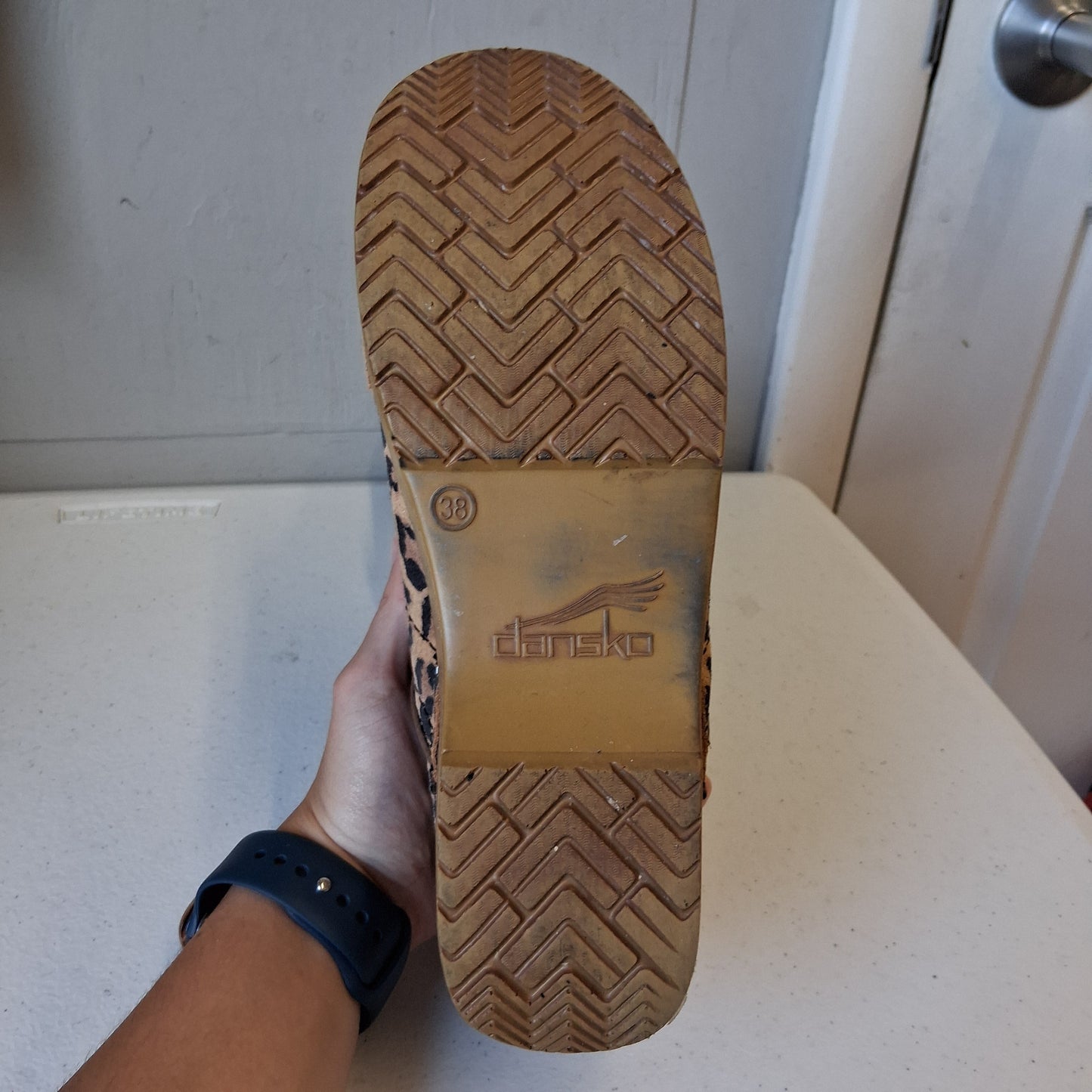 Shoes Heels Block By Dansko In Animal Print, Size: 7.5