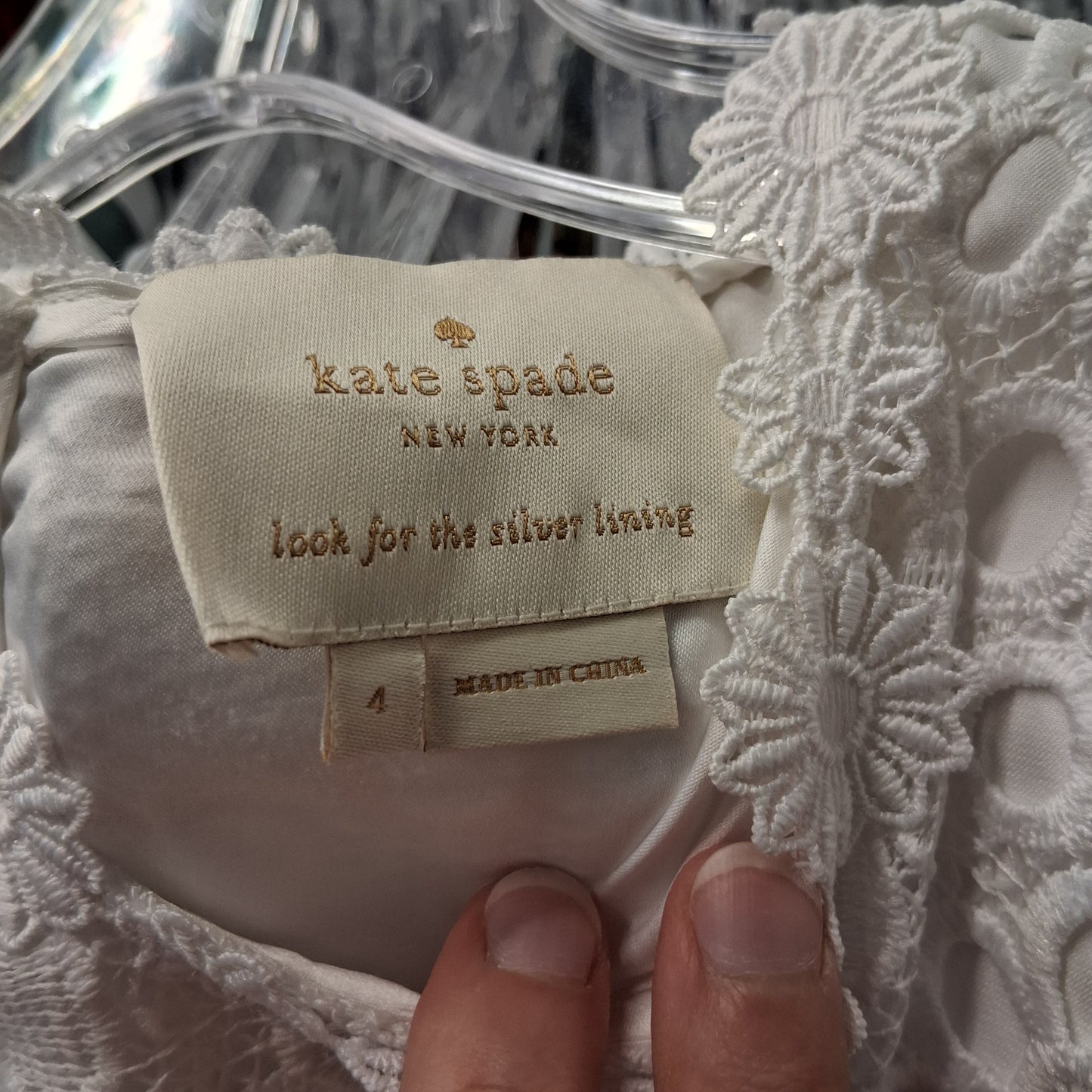 Dress Designer By Kate Spade In White, Size: S