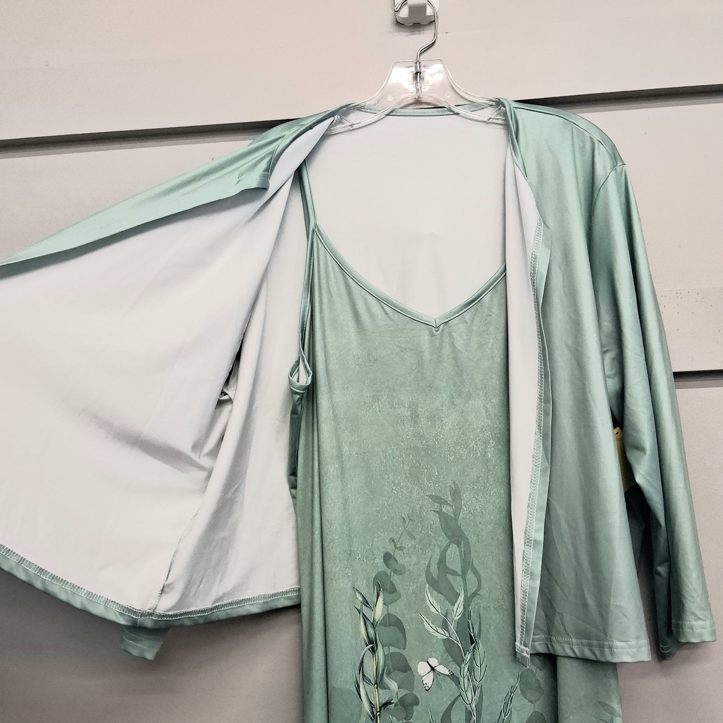 Dress Set 2Pc By Shein In Green, Size:2X