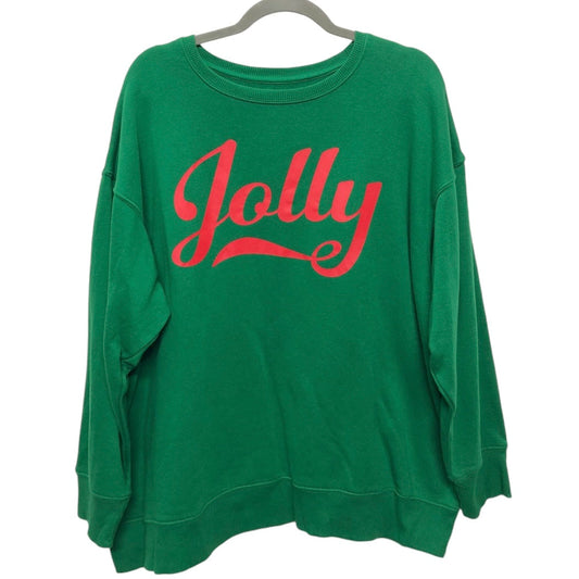 Sweatshirt Crewneck By Clothes Mentor In Green & Red, Size:Xl