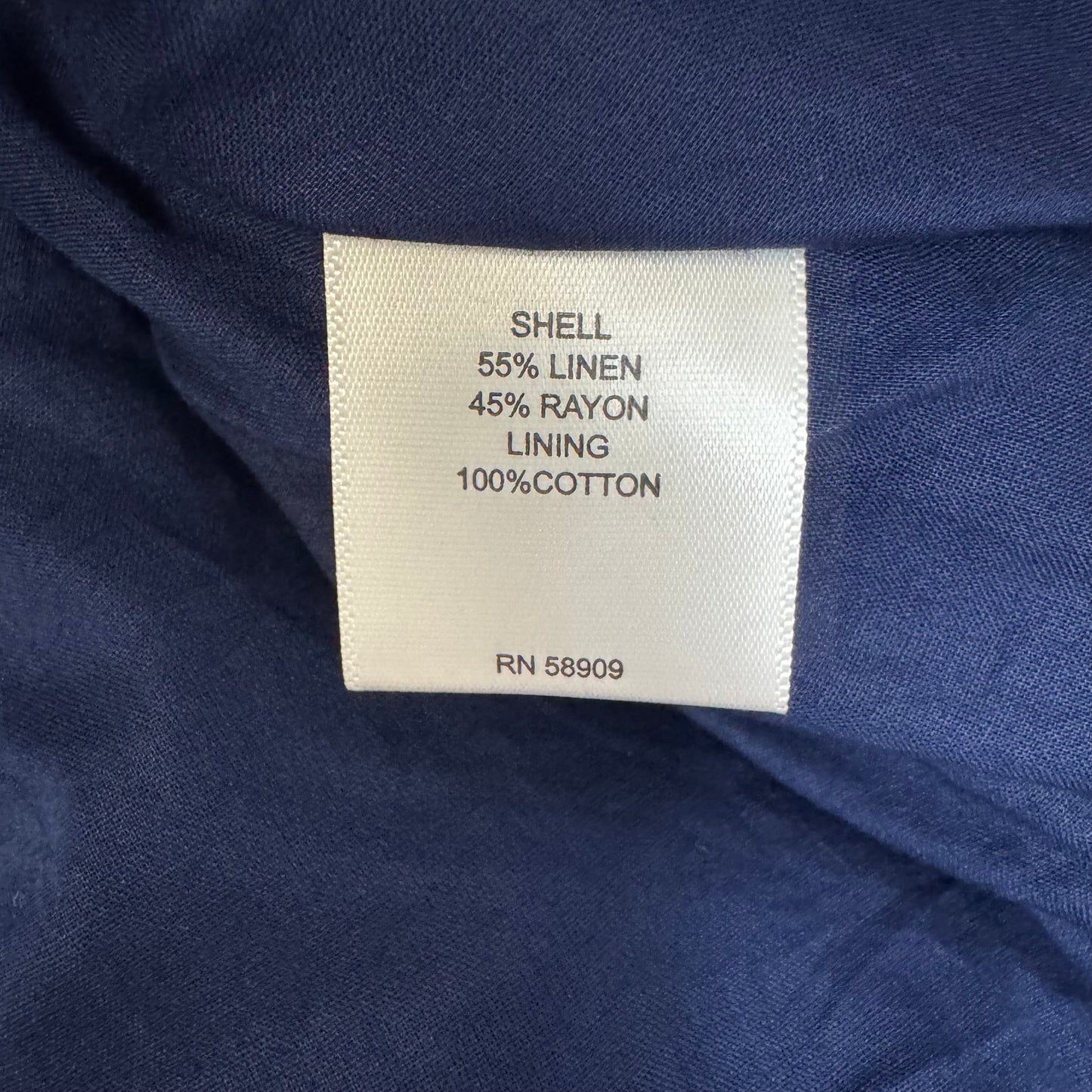 Linen Blend Dress Casual Midi By Gibson And Latimer In Blue, Size: S