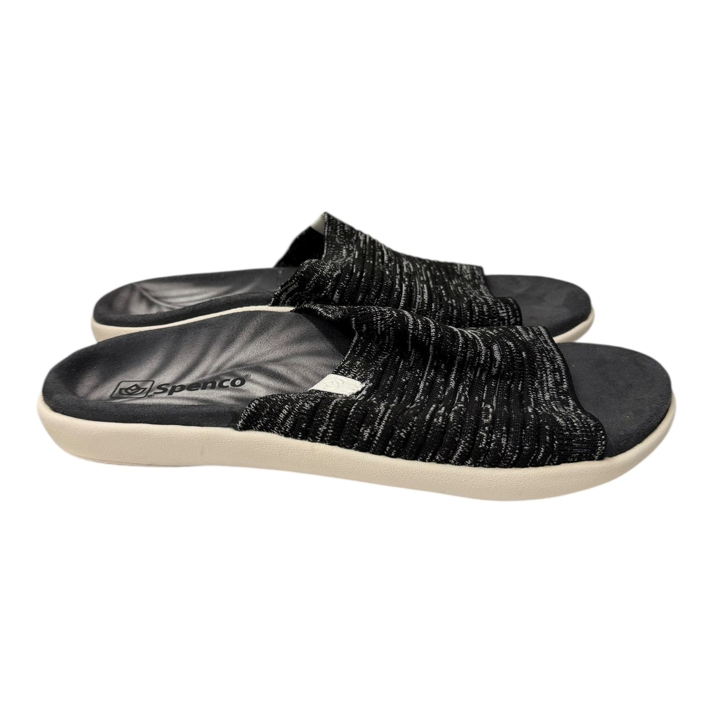 Sandals Flats By Spenco In Black & Grey, Size:10