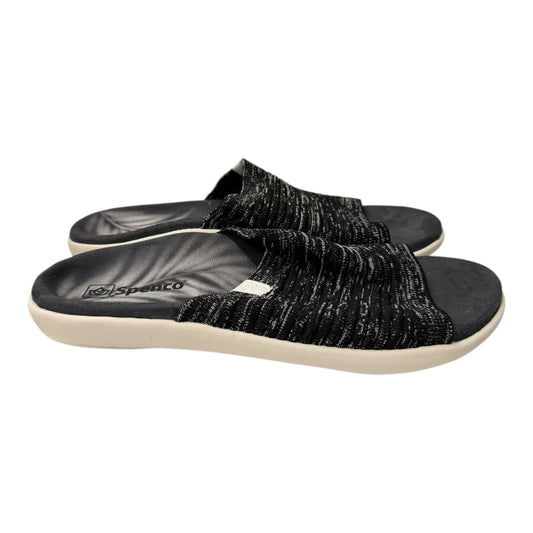 Sandals Flats By Spenco In Black & Grey, Size:10