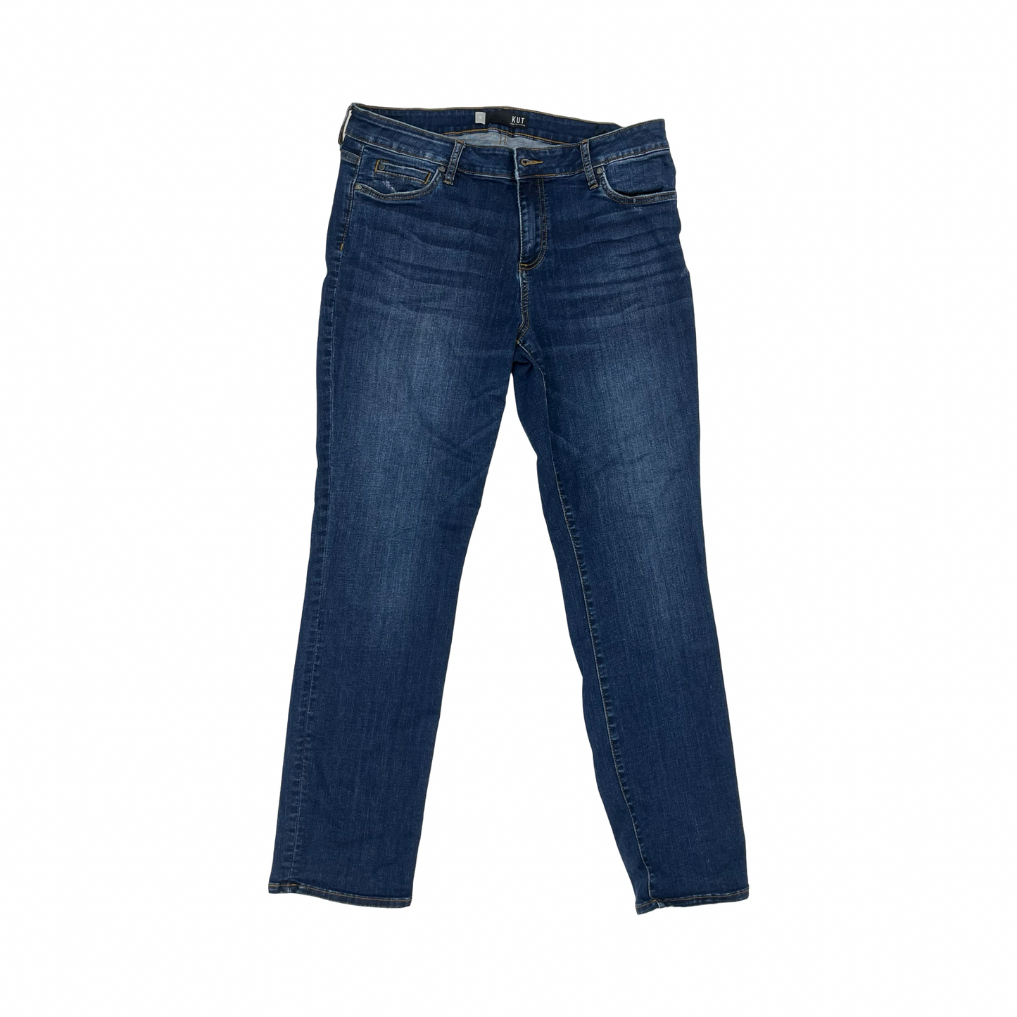 Jeans Straight By Kut In Blue Denim, Size:12