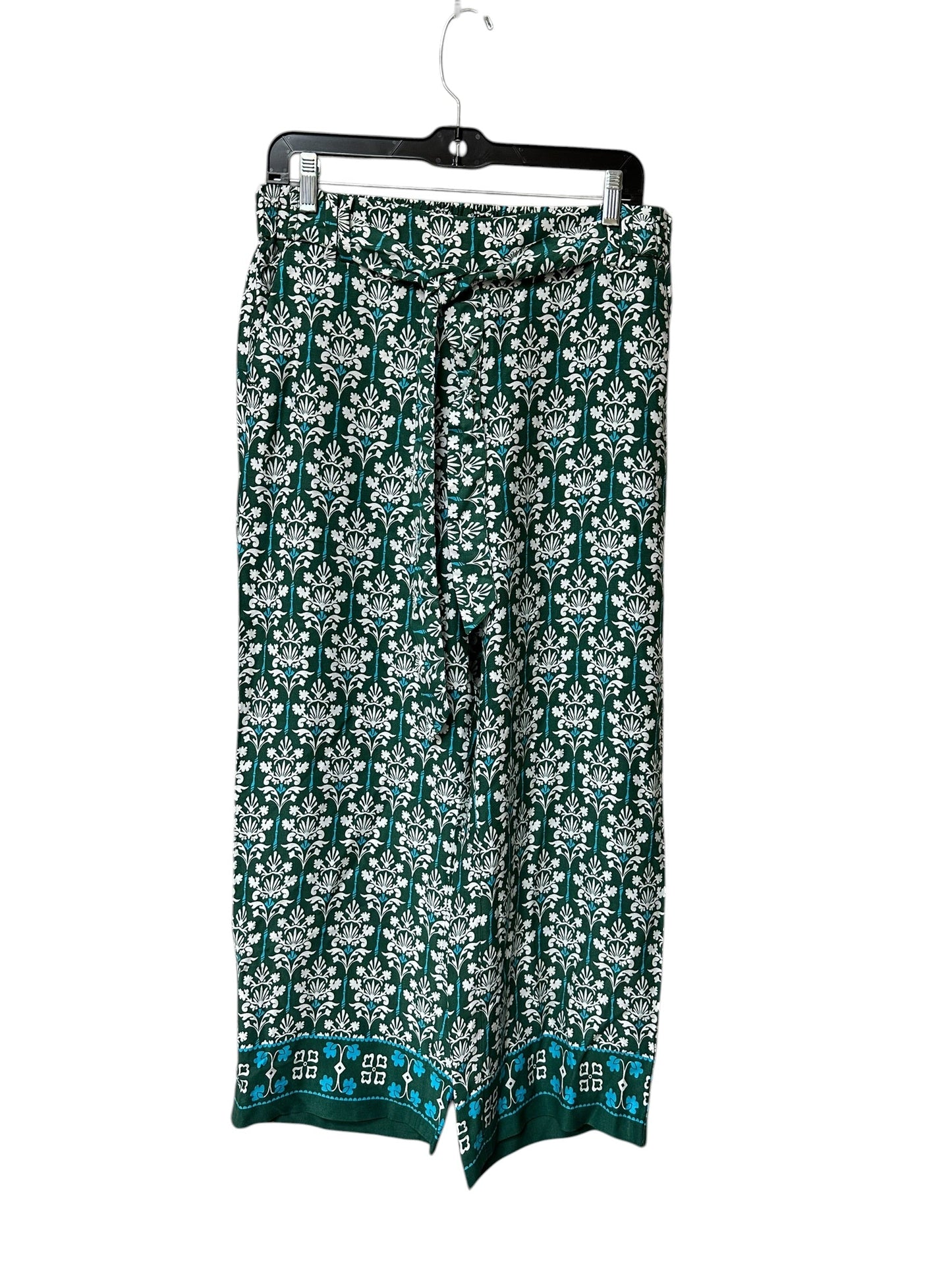 Pants Wide Leg By Talbots In Green & White, Size:Mp
