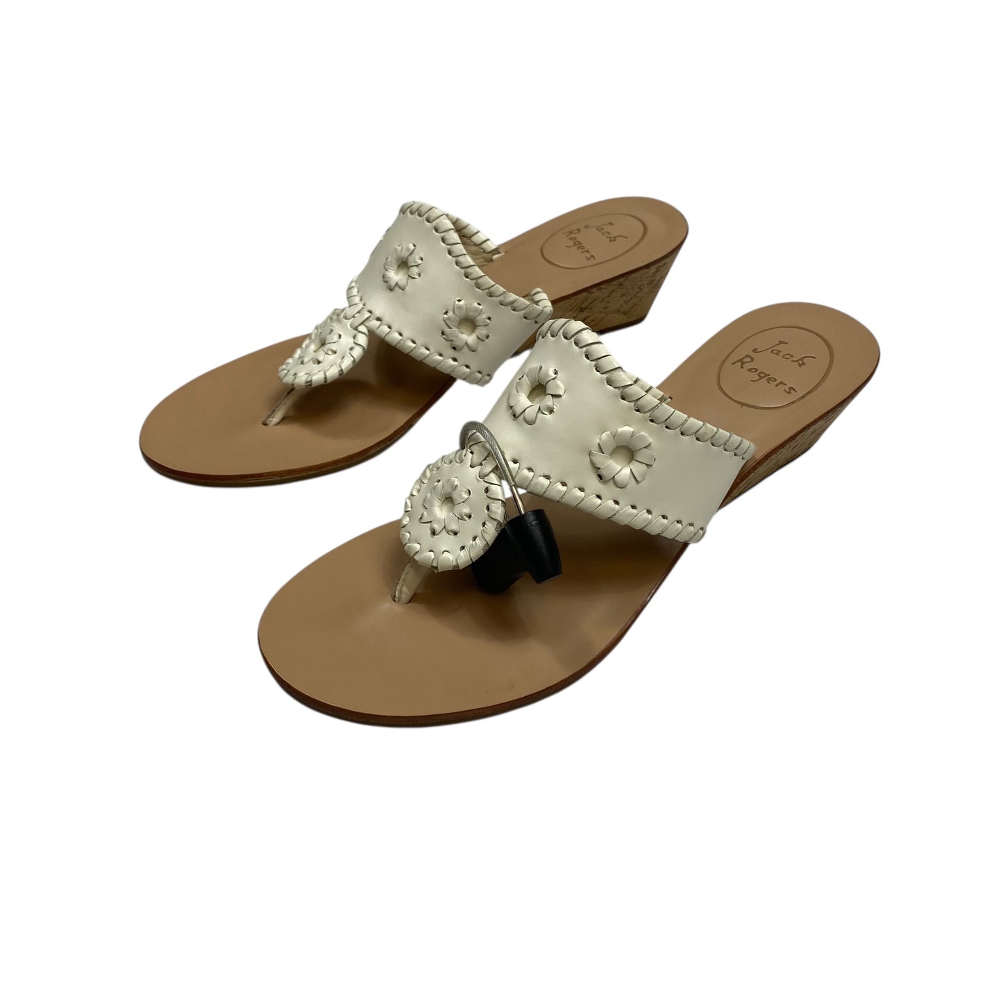 Sandals Designer By Jack Rogers In White, Size:6.5