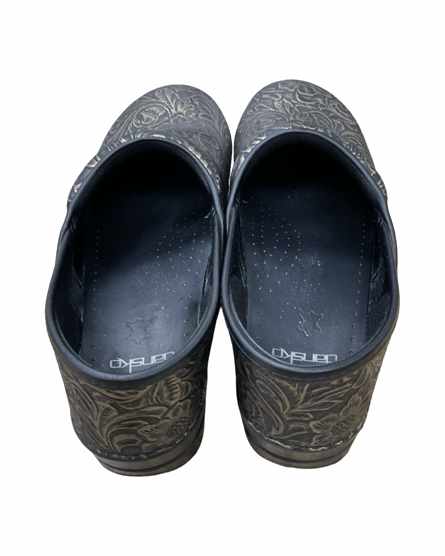 Shoes Flats By Dansko In Black & Gold, Size:10.5