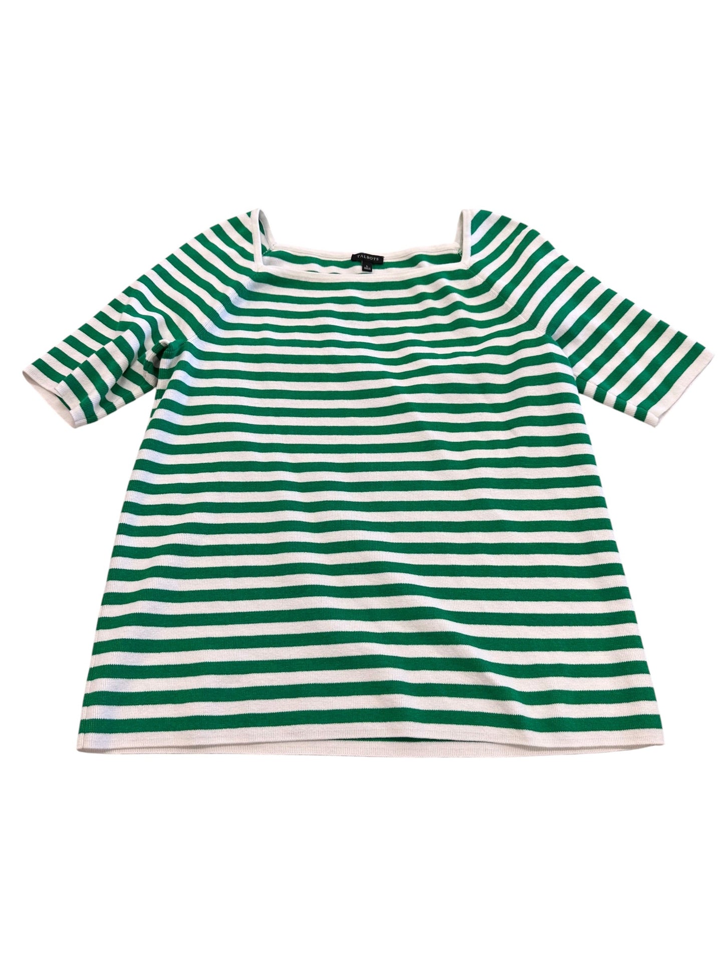Top Ss By Talbots In Green & White, Size:L