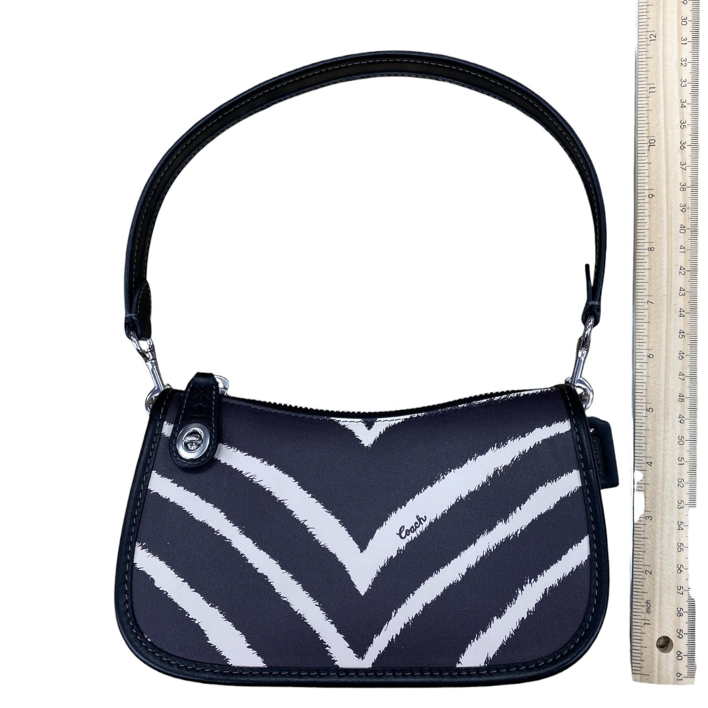 Handbag Designer By Coach In Striped Pattern, Size:Small