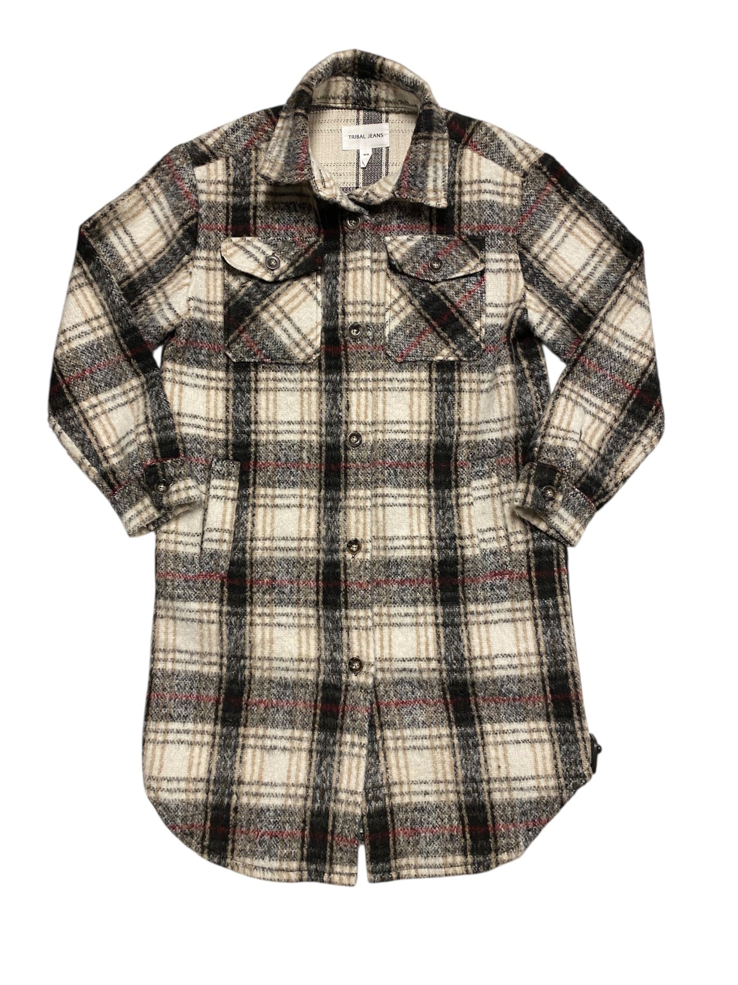 Coat Other By Tribal In Plaid Pattern, Size:M