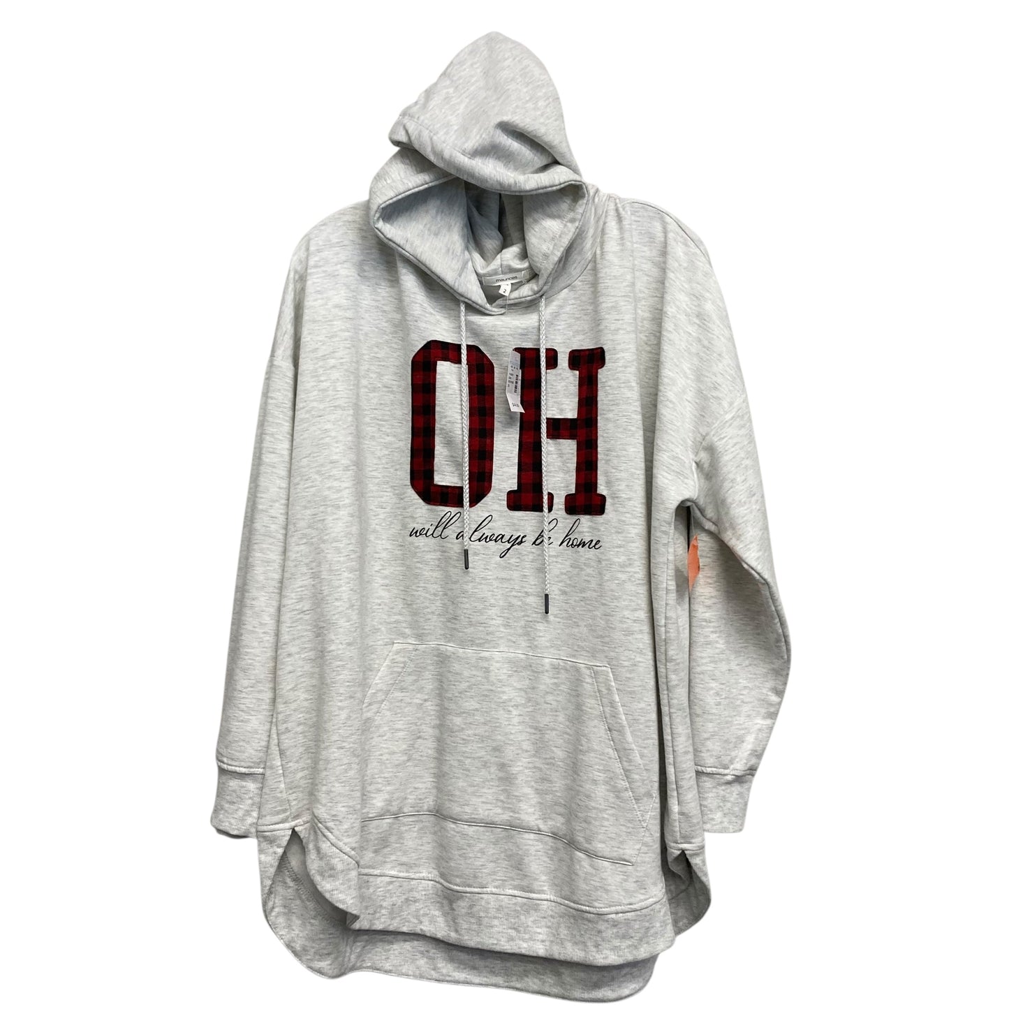 Sweatshirt Hoodie By Maurices In Grey, Size:2X