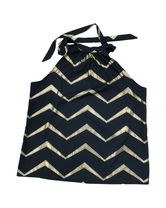 Top Sleeveless By Clothes Mentor In Black & Gold, Size:Xl
