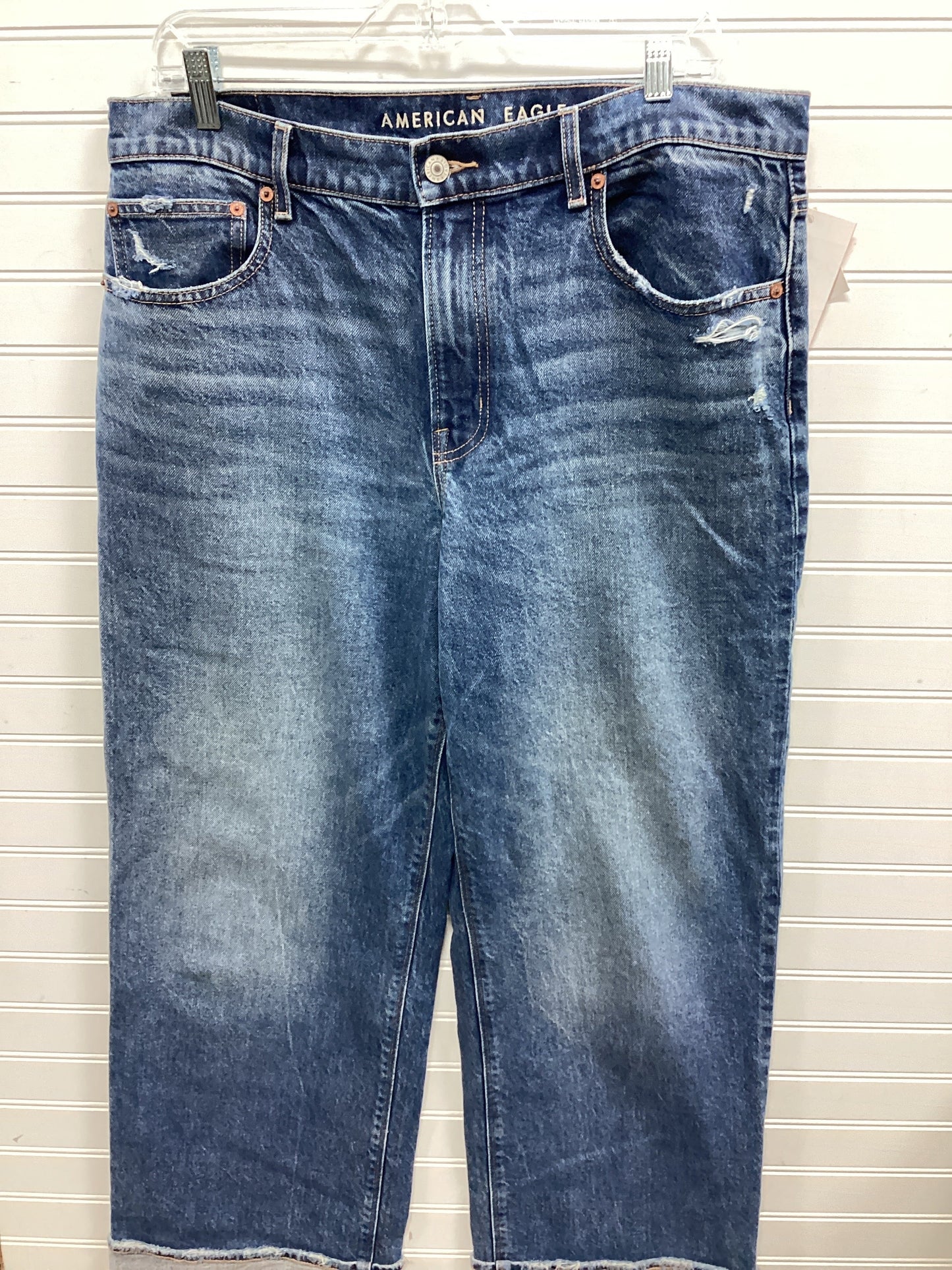 Jeans Wide Leg By American Eagle In Blue Denim, Size:12
