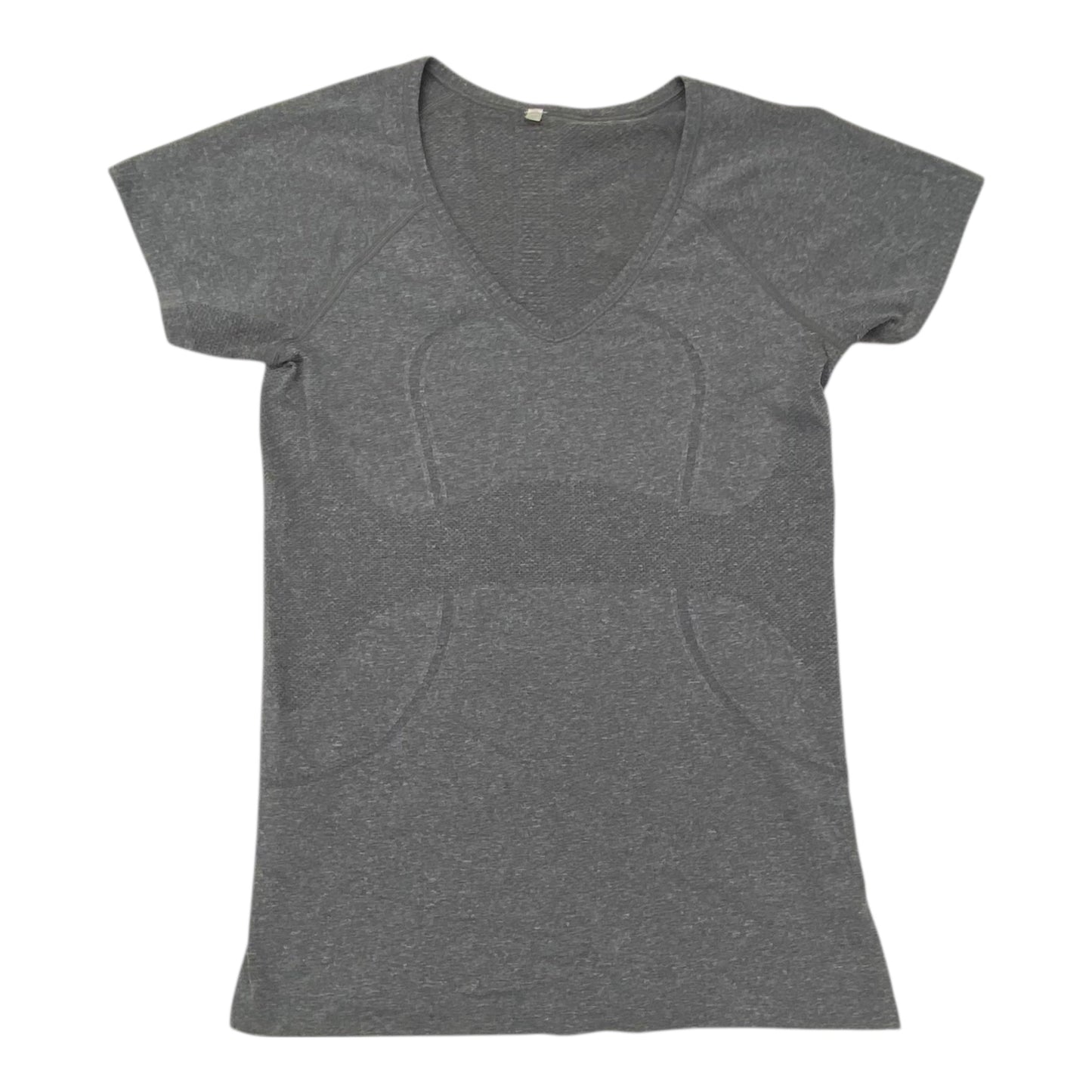 Athletic Top Ss By Lululemon In Grey, Size:8