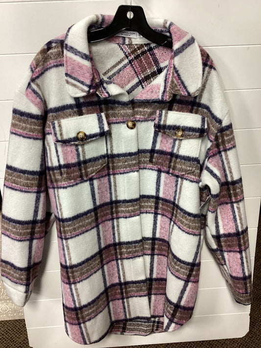 Jacket Fleece By Chicsoul In Pink & White, Size:3X