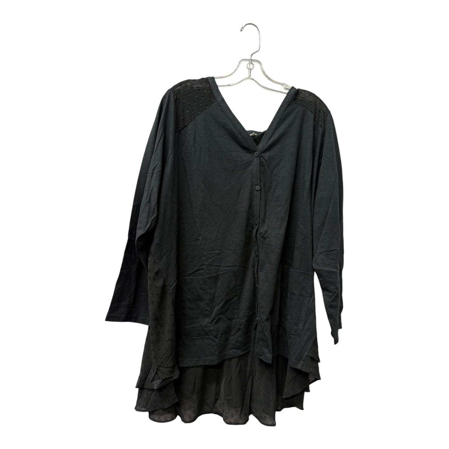 Cardigan By Logo In Black, Size:2X