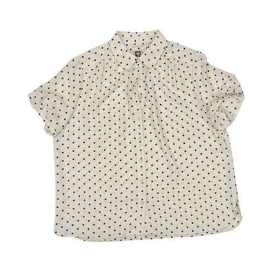 Blouse Ss By Anne Klein In Polkadot Pattern, Size:Xl