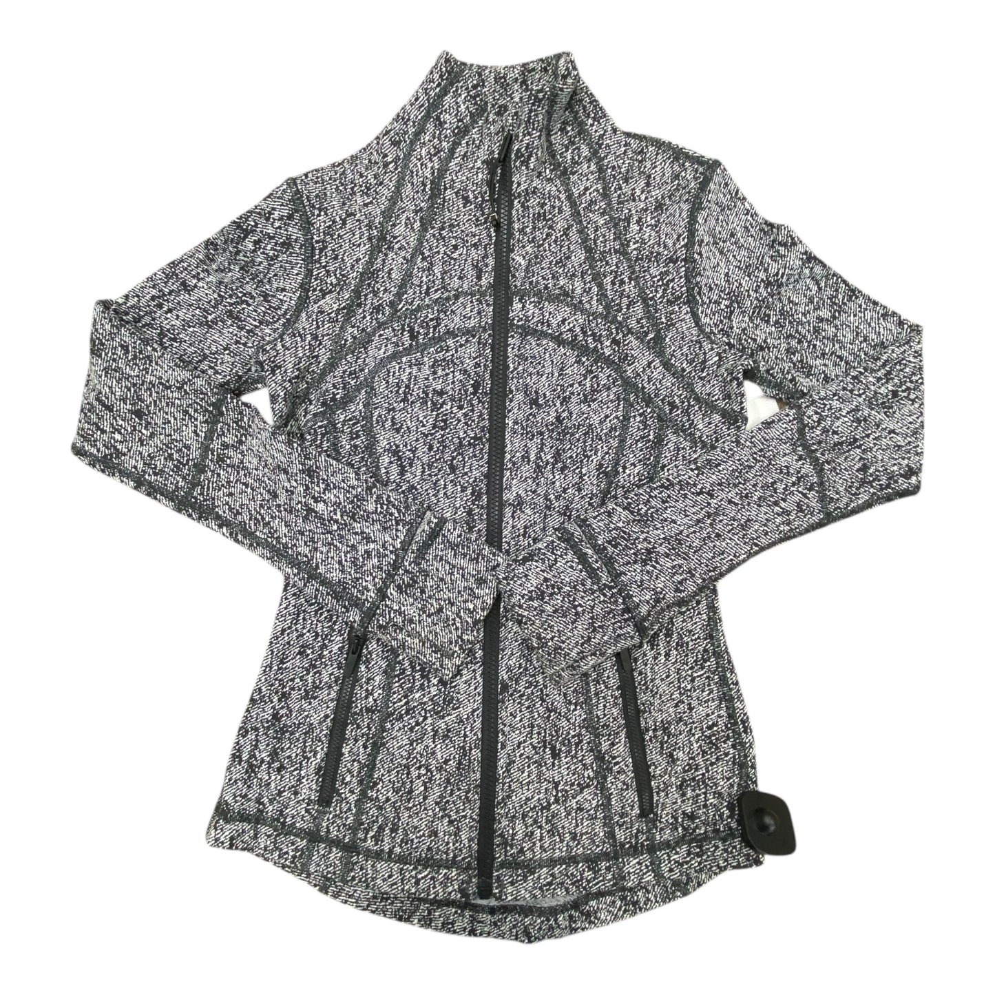 Athletic Jacket By Lululemon In Black & White, Size:4