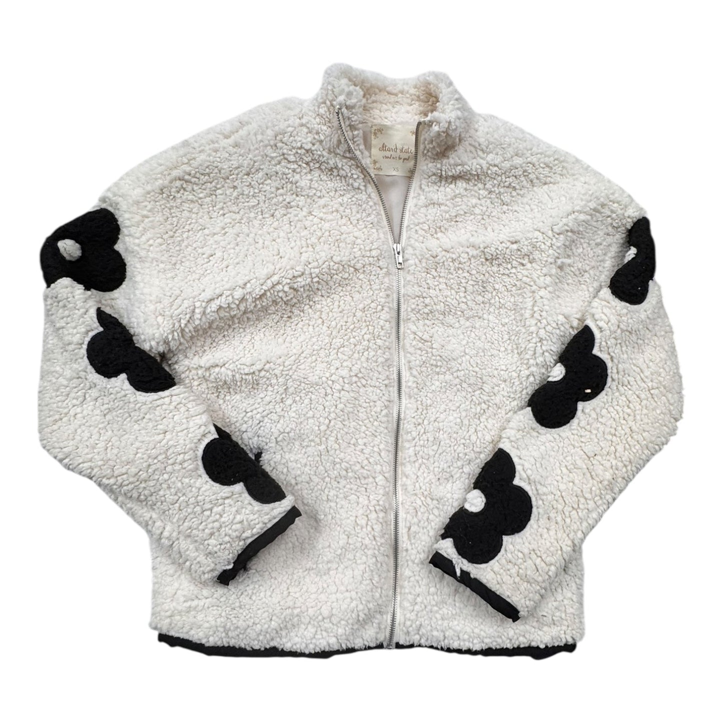Jacket Faux Fur & Sherpa By Altard State In Black & Cream, Size:Xs