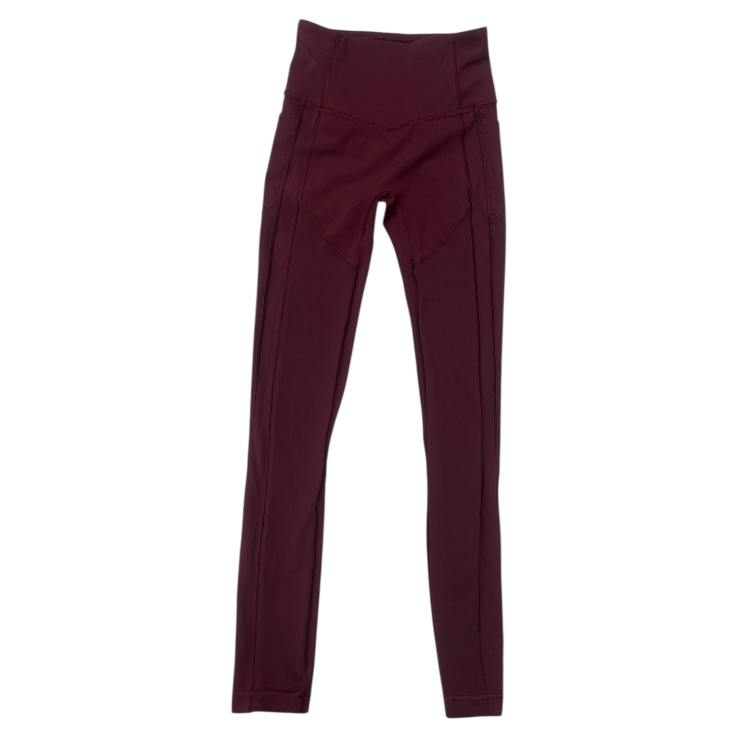 Athletic Leggings By Lululemon In Maroon, Size:4