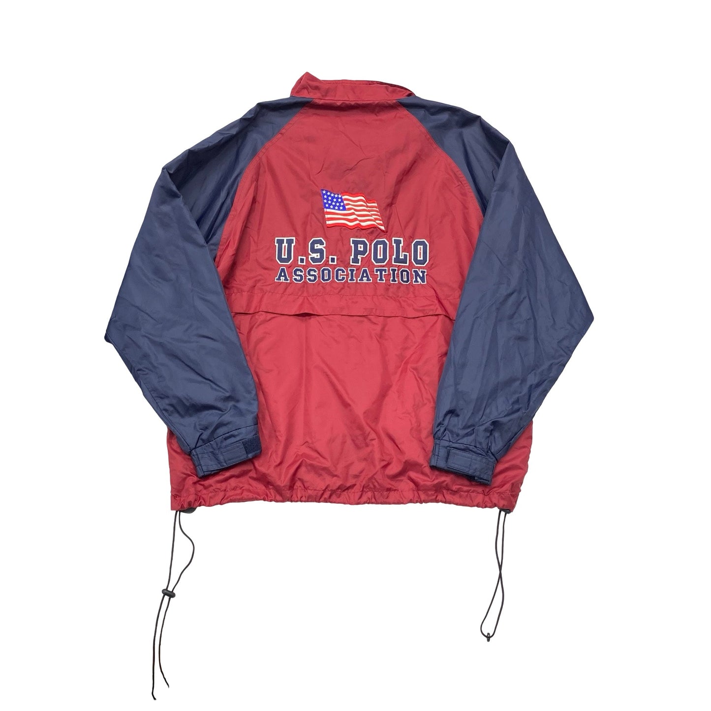 Jacket Windbreaker By Polo Ralph Lauren In Blue & Red, Size:L