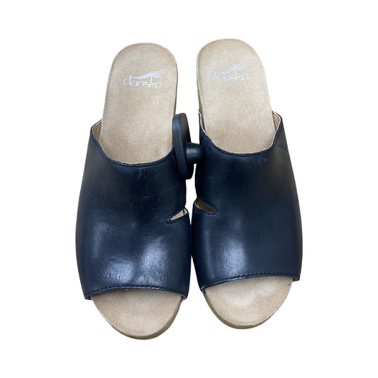 Sandals Heels Wedge By Dansko In Black, Size:6.5