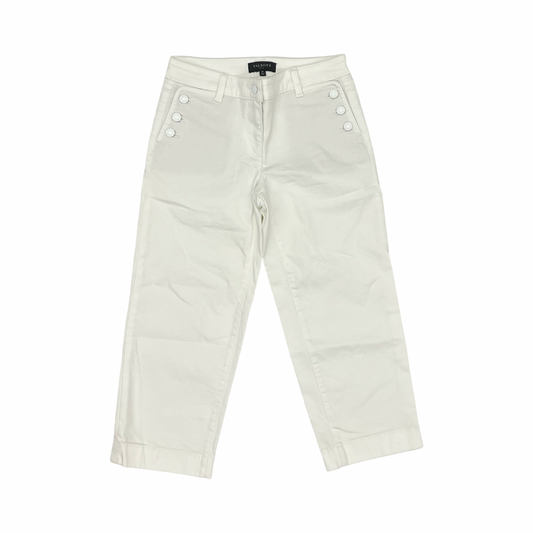 Jeans Cropped By Talbots In White Denim, Size:2P