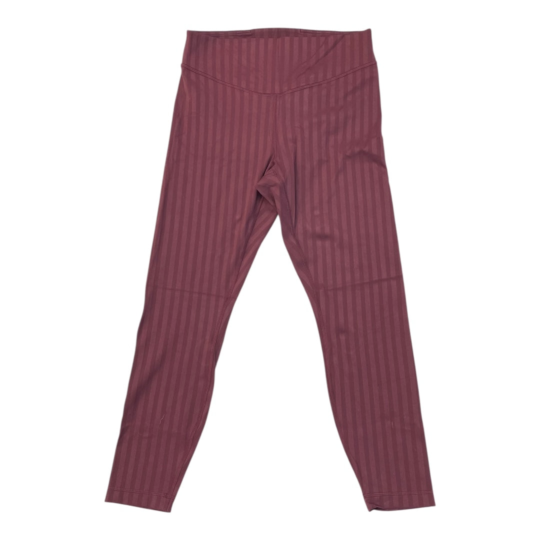 Athletic Leggings By Lululemon In Maroon, Size:10