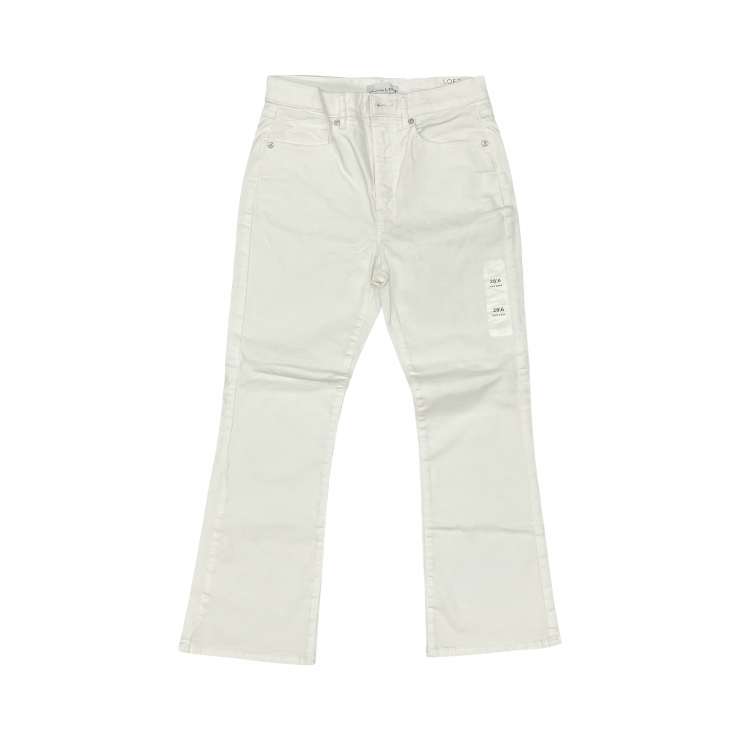 Jeans Cropped By Loft In White Denim, Size:6