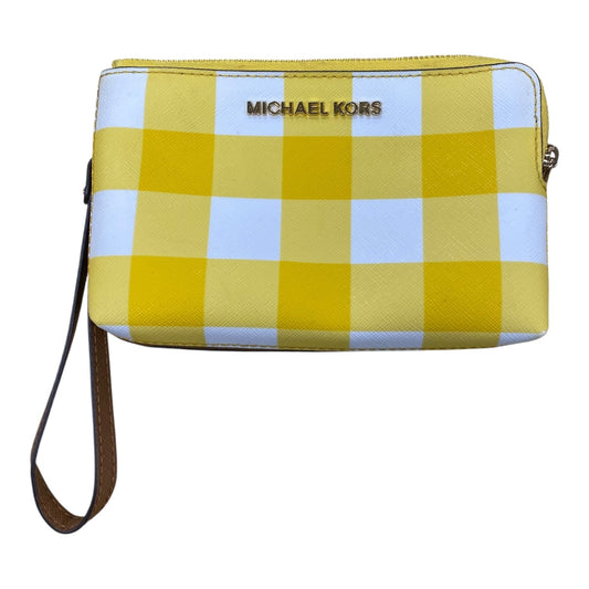 Wristlet Designer By Michael Kors In Brown & Yellow, Size:Small