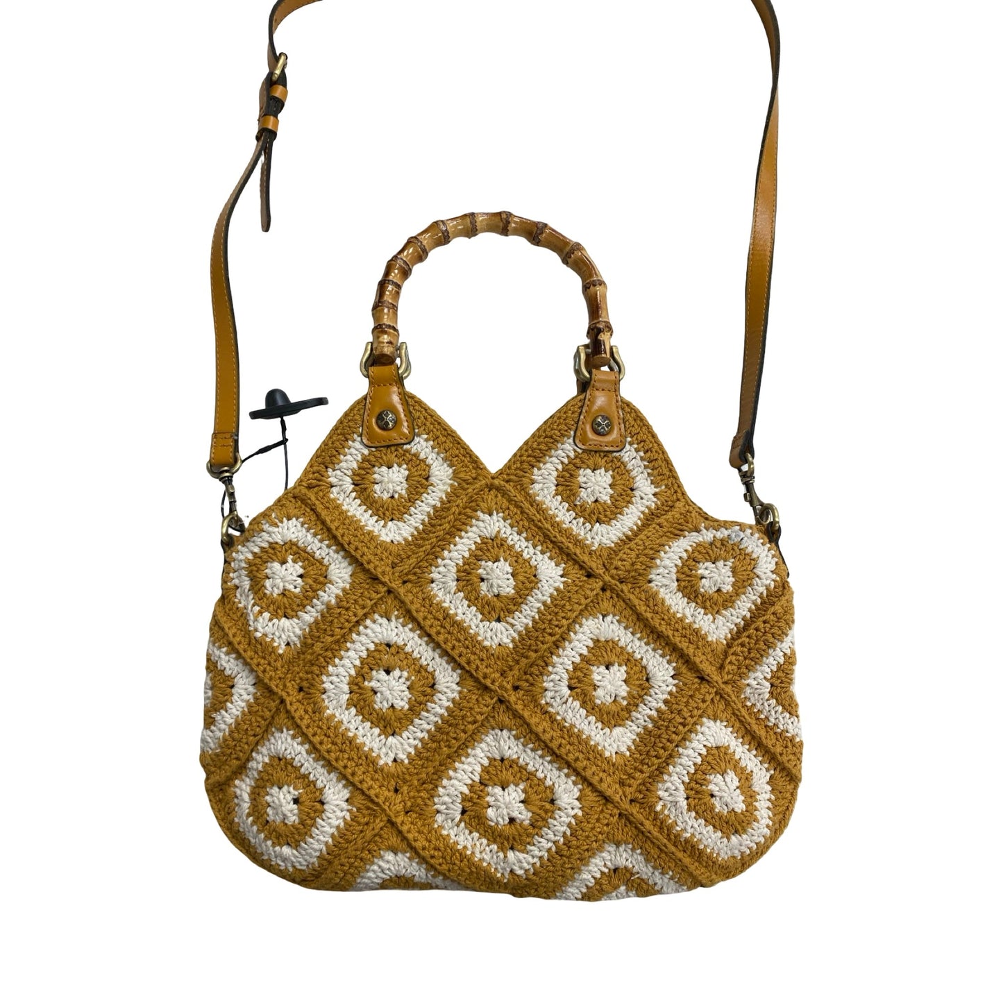 Handbag Designer By Patricia Nash In White & Yellow, Size:Medium