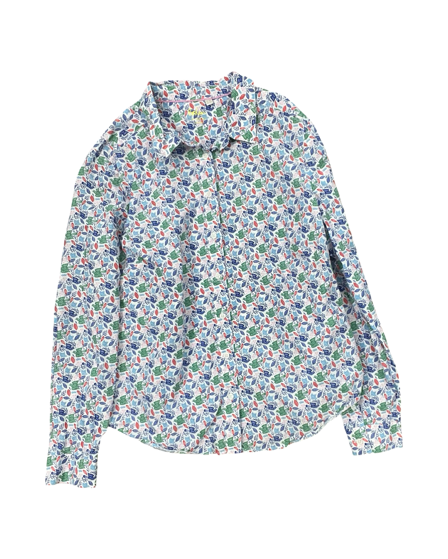 Blouse Ls By Boden In Blue & White, Size:L