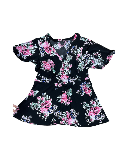 Top Ss By Torrid In Black & Pink, Size:L