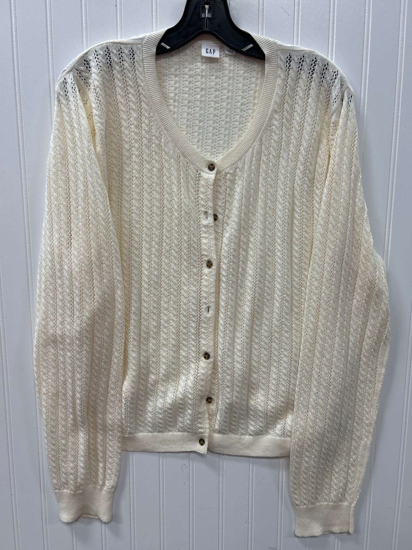 Blouse Ls By Gap In Cream, Size:Xl