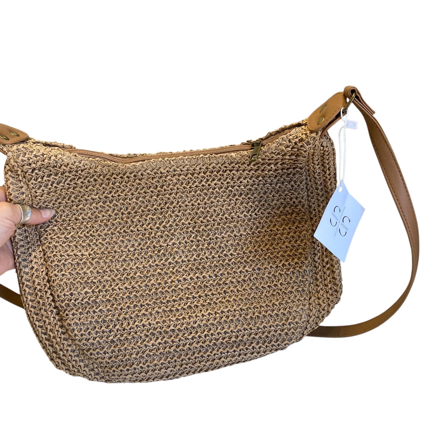 Handbag By Sarah & Stone  In Beige, Size:Medium