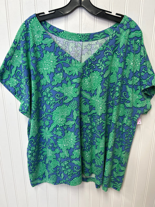 Top Ss By J. Jill In Blue & Green, Size:2X