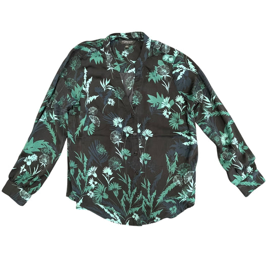 Blouse Ls By Liverpool In Black & Green, Size:S