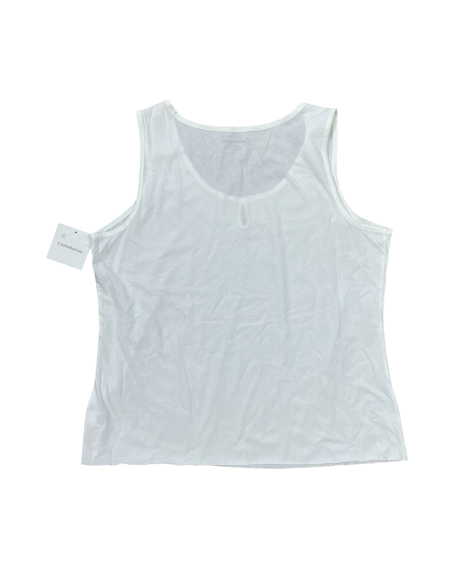 Top Sleeveless By Croft And Barrow In White, Size:Xlp