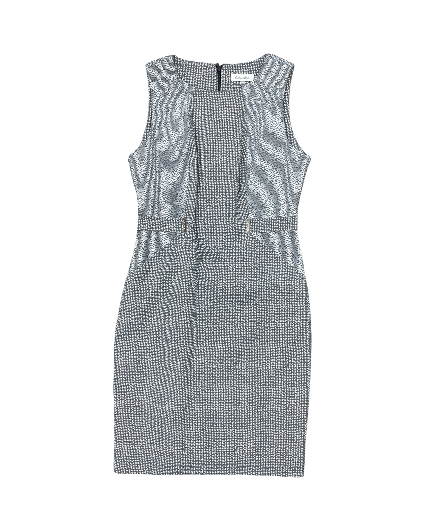 Dress Work By Calvin Klein In Green & White, Size:M