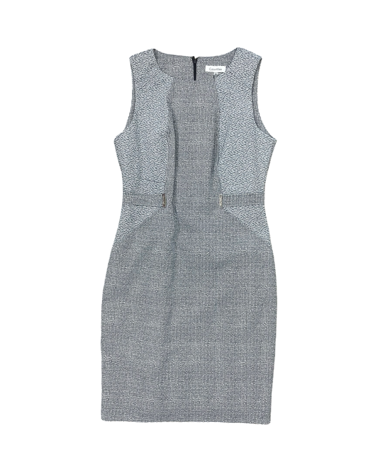 Dress Work By Calvin Klein In Green & White, Size:M
