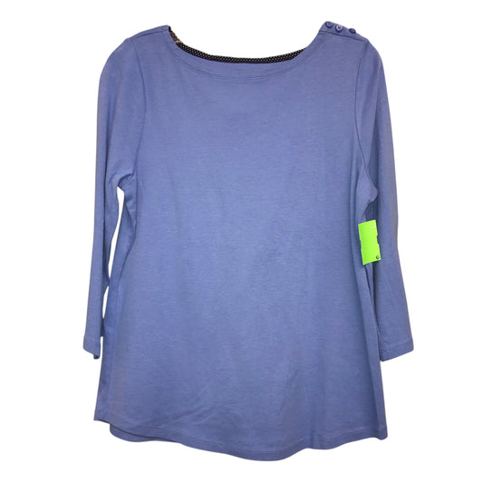 Top 3/4 Sleeve By Charter Club In Blue, Size:L