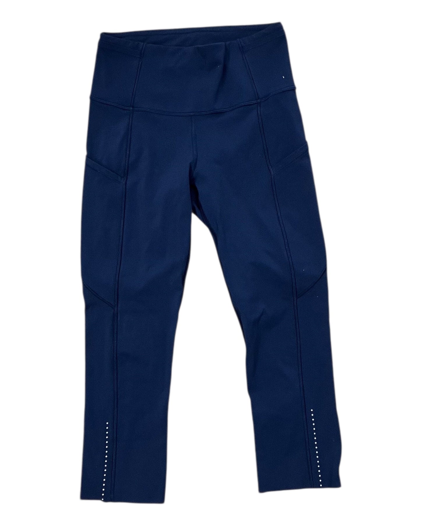 Athletic Leggings Capris By Lululemon In Navy, Size:S