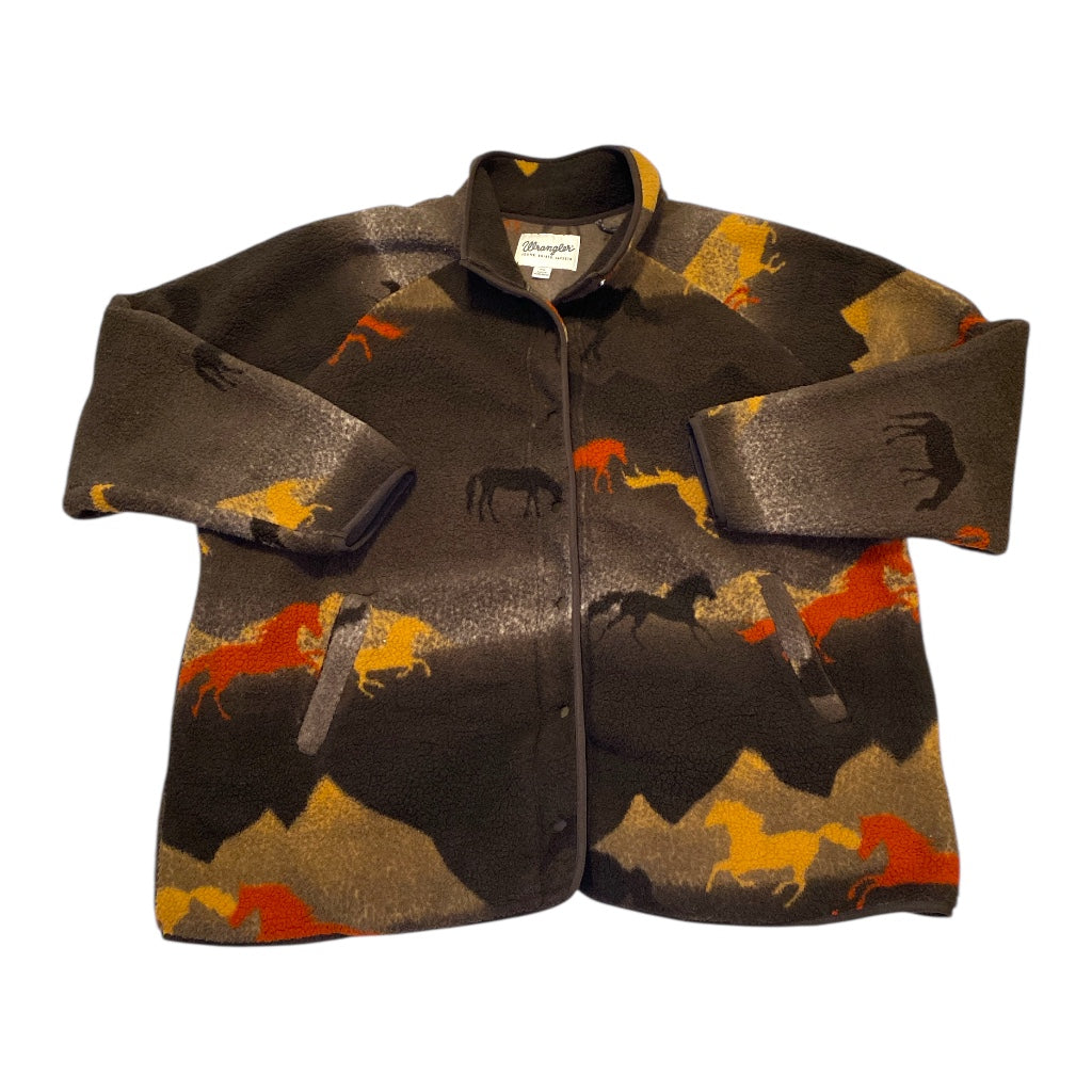 Jacket Faux Fur & Sherpa By Wrangler In Brown, Size:3X